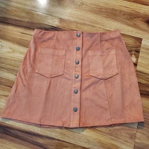 Forever 21 Pink Suede Skirt Medium